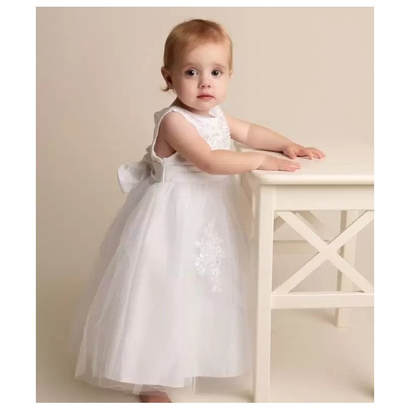 CHRISTENING BABY GIRL DRESS IN WHITE STYLE LAYLA