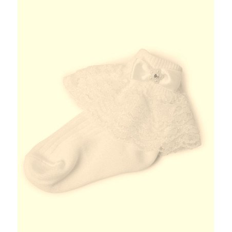 Ivory Baby Girl Christening Socks Style ROXANNE