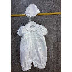 White Baby Boy Christening Romper Style CH20964