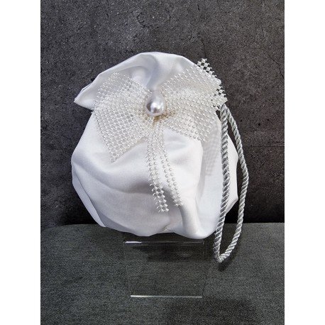 WHITE HANDMADE FIRST HOLY COMMUNION HANDBAG STYLE WP023