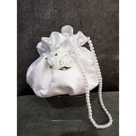 WHITE HANDMADE FIRST HOLY COMMUNION HANDBAG STYLE WP026