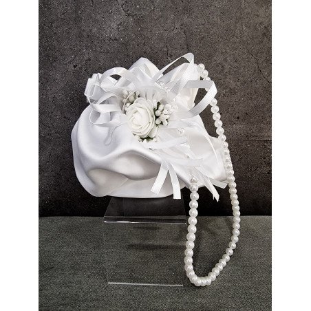 WHITE HANDMADE FIRST HOLY COMMUNION HANDBAG STYLE WP027