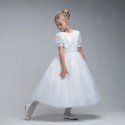 PAULA'S COMMUNION WHITE TEA-LENGTH FIRST HOLY COMMUNION DRESS STYLE PJ-41