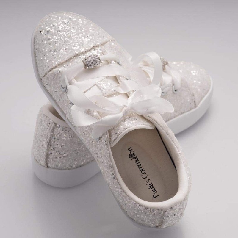 First Holy Communion White Glitter Runners Style PS-01