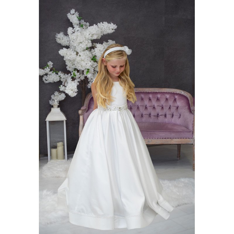 Handmade White First Holy Communion Dress Style JASMINE MCH