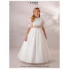 CARMY HANDMADE IVORY/PINK UNIQUE FIRST HOLY COMMUNION DRESS STYLE 4110