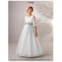 IVORY/MINT HANDMADE FIRST HOLY COMMUNION DRESS STYLE 4123