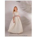 CARMY HANDMADE IVORY/PINK UNIQUE FIRST HOLY COMMUNION DRESS STYLE 4307 OT