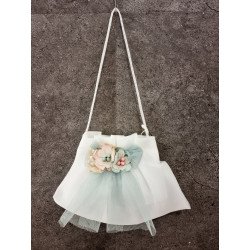 HANDMADE IVORY/MINT CARMY FIRST HOLY COMMUNION HANDBAG STYLE CL9793/137