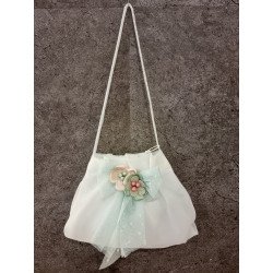 HANDMADE IVORY/MINT CARMY FIRST HOLY COMMUNION HANDBAG STYLE CL9793/140