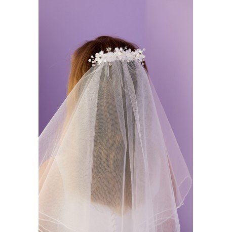 White First Holy Communion Veil Style AURORA