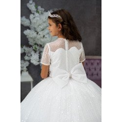 HANDMADE WHITE FIRST HOLY COMMUNION DRESS T-170