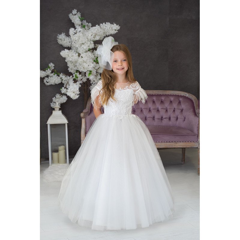 Handmade White First Holy Communion Dress Style SARAH MCH BIS