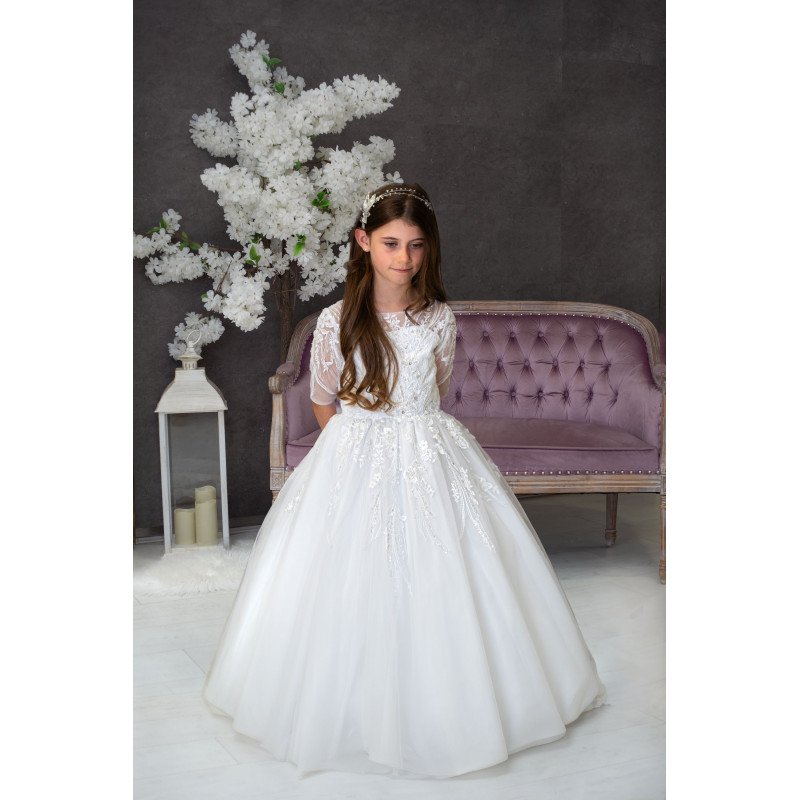 Sweetie Pie First Holy Communion White Dress Style SR718