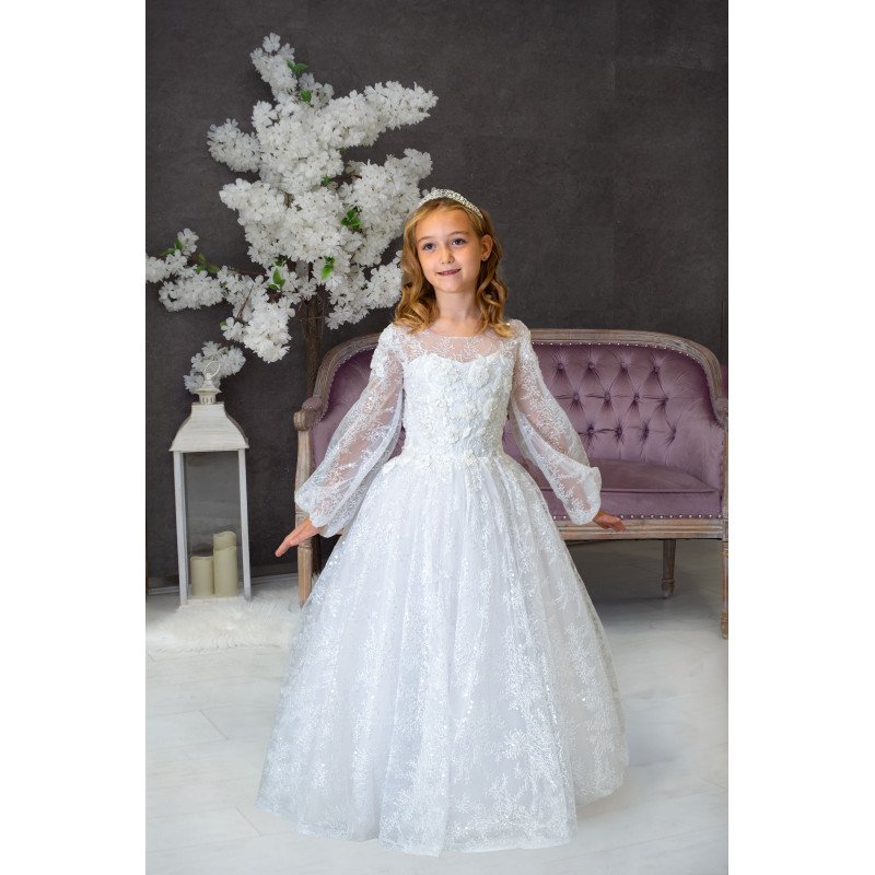 Handmade White First Holy Communion Dress Style CASSIE MCH