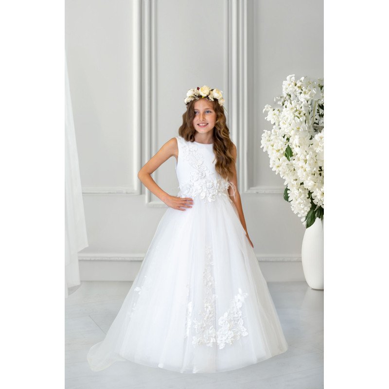 Handmade White First Holy Communion Dress Style GENEVIEVE MCH