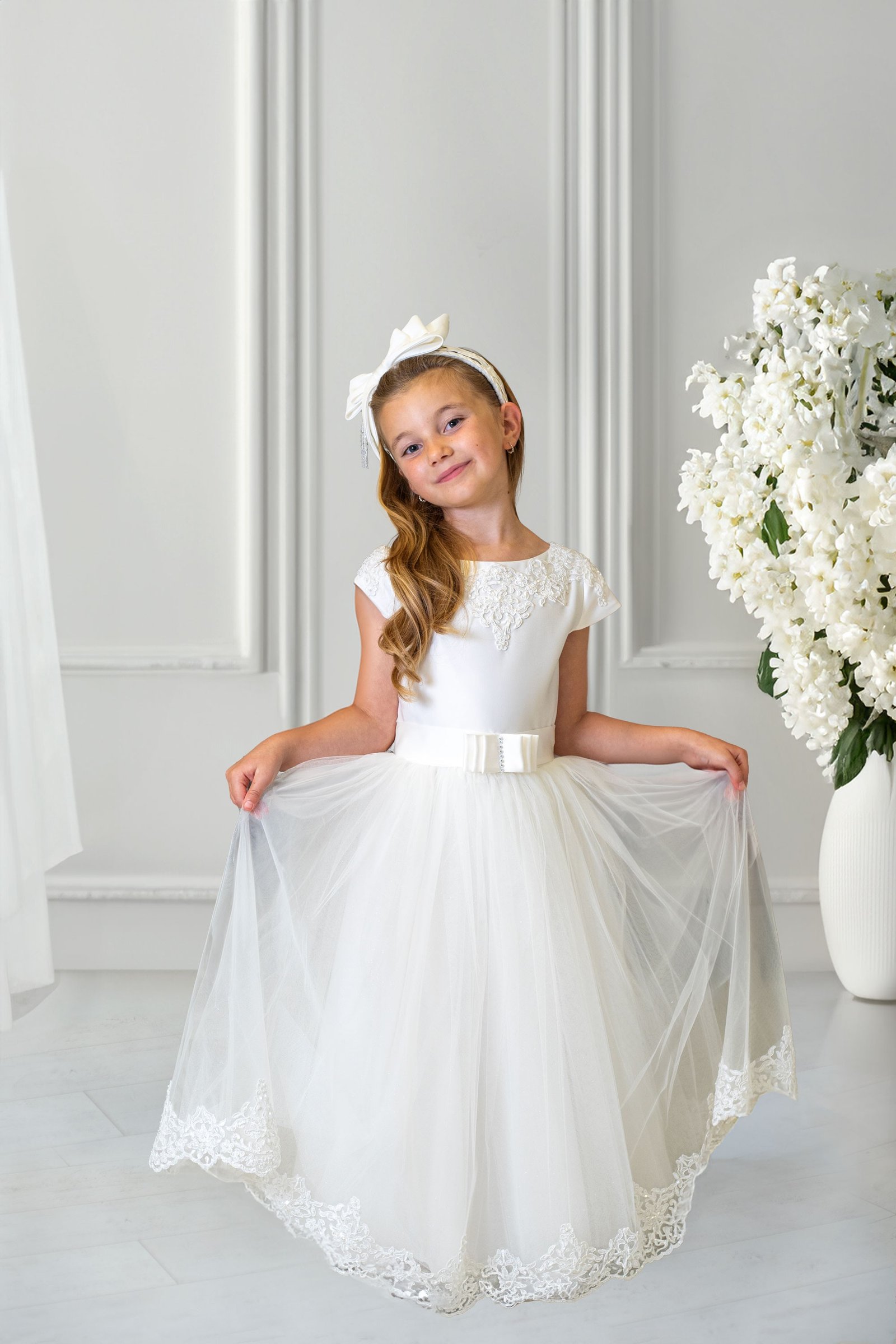 Handmade Ivory Ballerina Length First Holy Communion Dress