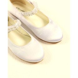 Sweetie Pie Ivory First Holy Communion Flat Shoes Style SW6136