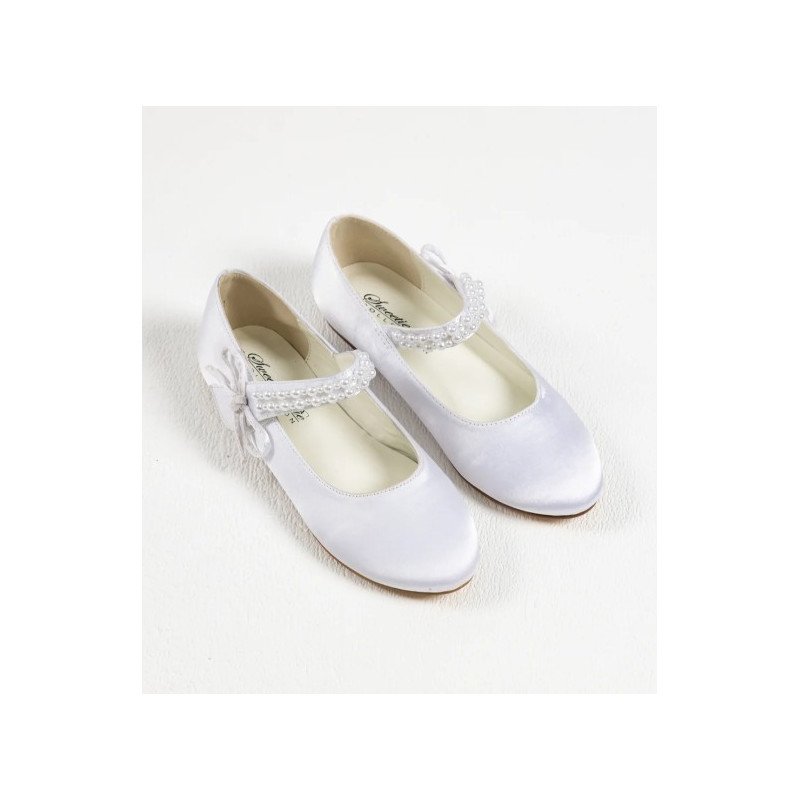 Sweetie Pie White First Holy Communion Flat Shoes Style SW6136