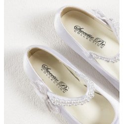 Sweetie Pie White First Holy Communion Flat Shoes Style SW6136