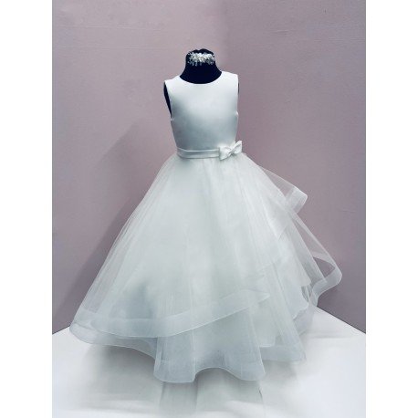 White First Holy Communion Dress Style Ko24150