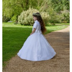 White First Holy Communion Dress Style Ko24134