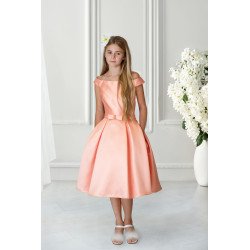 Peach Satin Confirmation Dress Style Ko21701