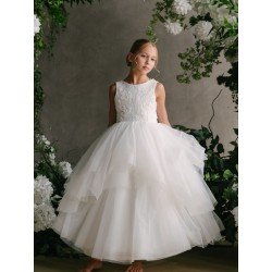 TETER WARM IVORY HANDMADE FIRST HOLY COMMUNION DRESS STYLE GS07