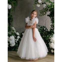 HANDMADE IVORY FIRST HOLY COMMUNION DRESS BY TETER WARM STYLE GS11