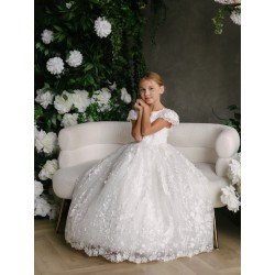 HANDMADE IVORY FIRST HOLY COMMUNION DRESS BY TETER WARM STYLE GS120