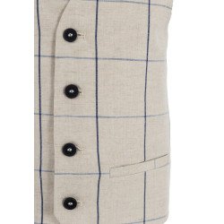 One Varones  Beige Check First Holy Communion/Special Occasion Waistcoat Style 10-10023R 51