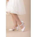 WHITE FIRST HOLY COMMUNION SHOES STYLE DAISY