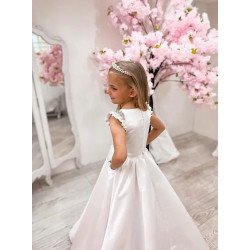 White First Holy Communion Dress Style COM012