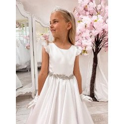 White First Holy Communion Dress Style COM012