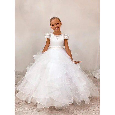 White First Holy Communion Dress Style COM017