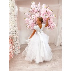 White First Holy Communion Dress Style COM017