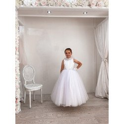 White First Holy Communion Dress Style COM018