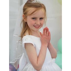 White First Holy Communion Dress Style COM032