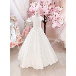 White First Holy Communion Dress Style COM032