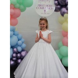 White First Holy Communion Dress Style COM032