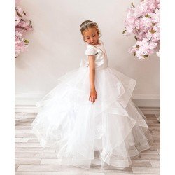 White First Holy Communion Dress Style COM035