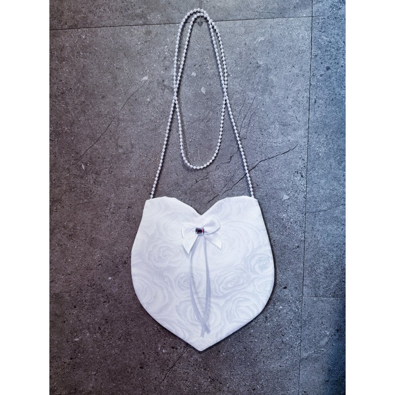 PERFECT SIMPLE COMMUNION BAG WITH PEARLS STRAP STYLE HB019