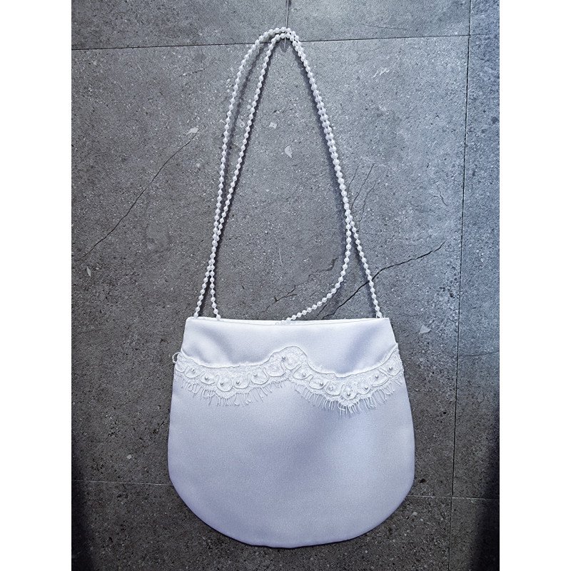 PERFECT SIMPLE COMMUNION BAG WITH PEARLS STRAP STYLE HB021