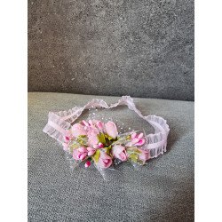 HANDMADE PINK CHRISTENING BABY GIRL HEADBAND STYLE C-484