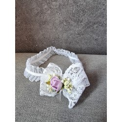 HANDMADE WHITE/GREEN/LILAC CHRISTENING BABY GIRL HEADBAND STYLE C-001