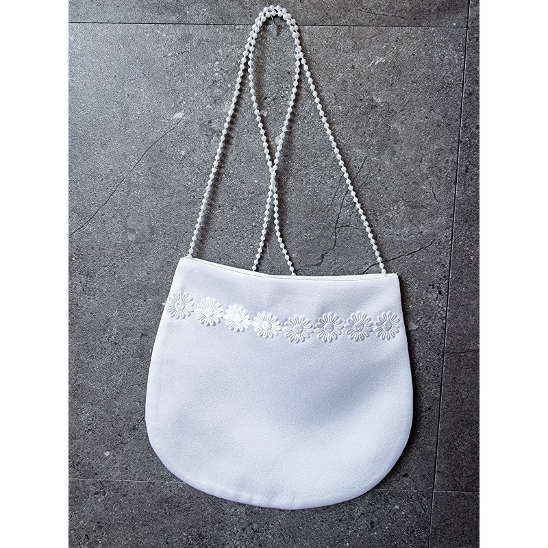 PERFECT SIMPLE COMMUNION BAG WITH PEARLS STRAP STYLE HB026