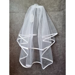 White First Holy Communion Veil Style CV178NOX