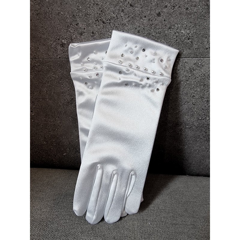 White First Holy Communion Gloves Style 819