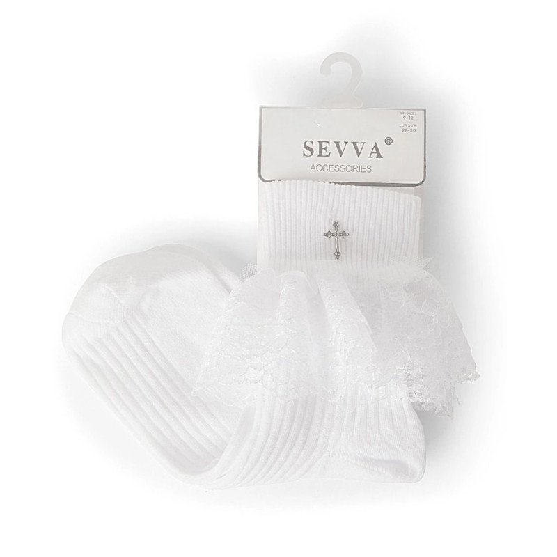 White First Holy Communion Socks Style SILVIA