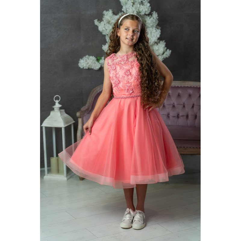 Coral Confirmation Dress Style Ko25318